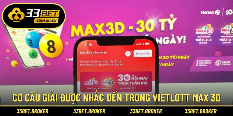 Cơ cấu giải được nhắc đến trong Vietlott Max 3D